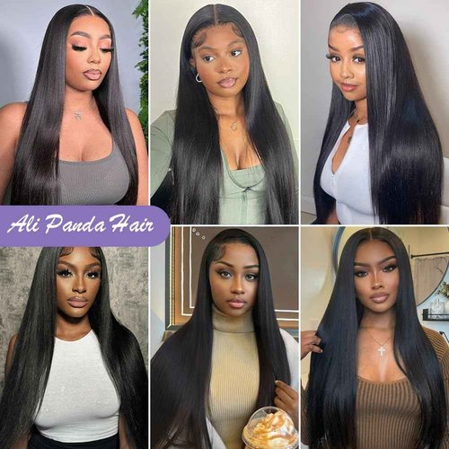 ALI PANDA [2-YEAR Life, 205g, 210% Density 6x4 Wear and Go Wig,100% Human Hair, Skinlike HD Glueless Closure Wigs Human Hair Pre Plucked Pre Cut, (0.1mm Ultra-Thin HD Lace), Middle Part 24 Inch