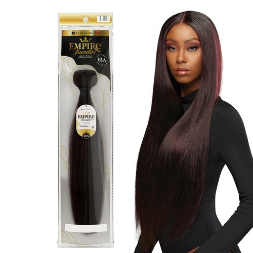 Sensationnel Empire Bundles- Straight 10a Tangle Shed Free Human Hair for Weaving and Sew in Styles - 1 pack (24 inch, NATURAL/BLACK)