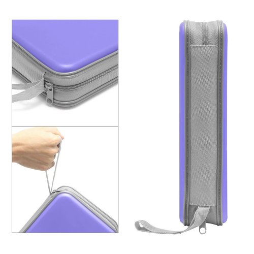 CD Case, Siveit DVD Case Holder 96 Capacity Hard Plastic CD DVD Disc Cases Storage Binder Wallet for Car Home Office Travel (Lavender)