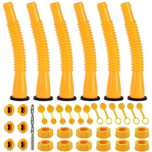 Gas Can Spout Replacement, Replacement Gas Can Spout. Gas Can Nozzle (6 Kit-Yellow) All gaskets are installed and ready to use upon receipt. For 1/2/5/10 gallon gas can. Easy and convenient to use