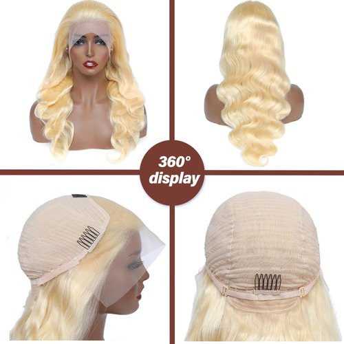 Miss Alle 613 Blonde Lace Front Wigs Human Hair HD Transparent 150% Density 13x4 Body Wave Pre Plucked with Baby Hair 22inch