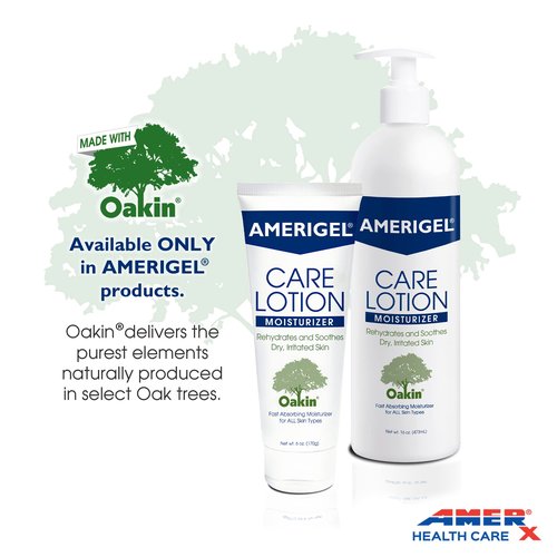 AMERIGEL Care Lotion Bundle - Hypoallergenic Moisturizer (6 oz.) Rehydrates & Soothes Dry Skin - Care Lotion for Diabetic Skin Care (16 oz.) Soothes Irritated Skin