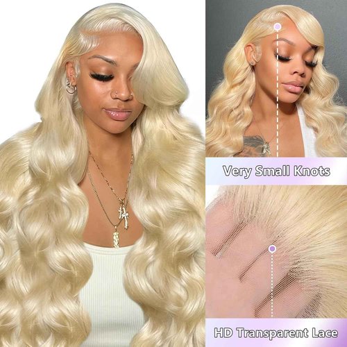 FASLEI 613 13x6 Lace Front Wig Human Hair 24 Inch Body Wave Lace Front Wigs Human Hair Pre Plucked 200 Density HD Lace Frontal Human Hair Wigs 613 Blonde Wig Human Hair With Baby Hair