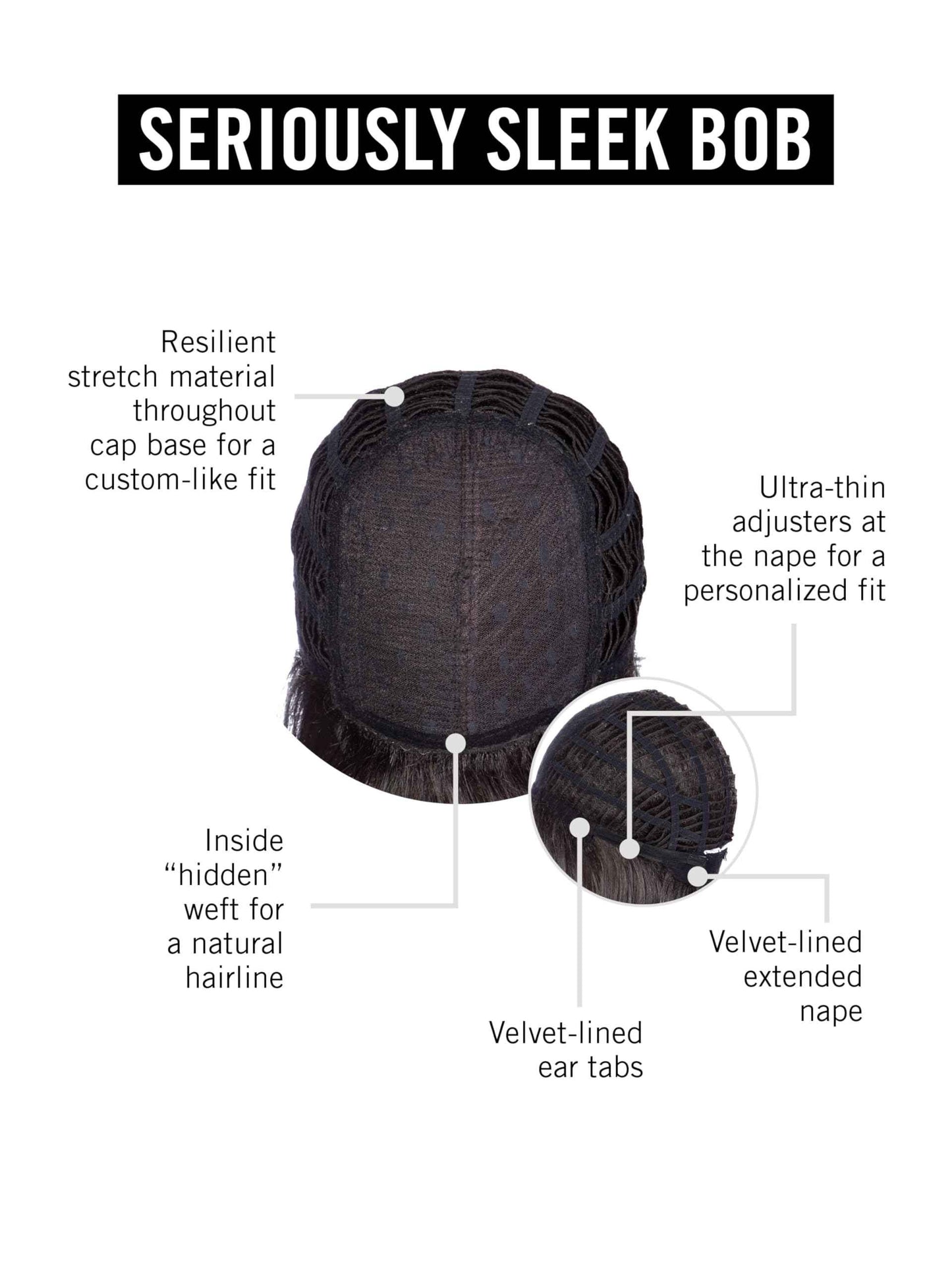 Hairuwear Hairdo Seriously Sleek Bob Chin-Length Straight Stylish Wig, Average Cap, SS25 Rooted Ginger Blonde