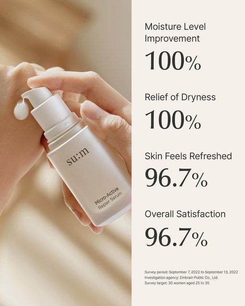 SU:M Micro-Active Repair Serum Set (3-piece set) - Hydrating and Calming Korean Skincare Serum for Sensitive and Acne-Prone Skin, Reduces Pores and Enhances skin tone