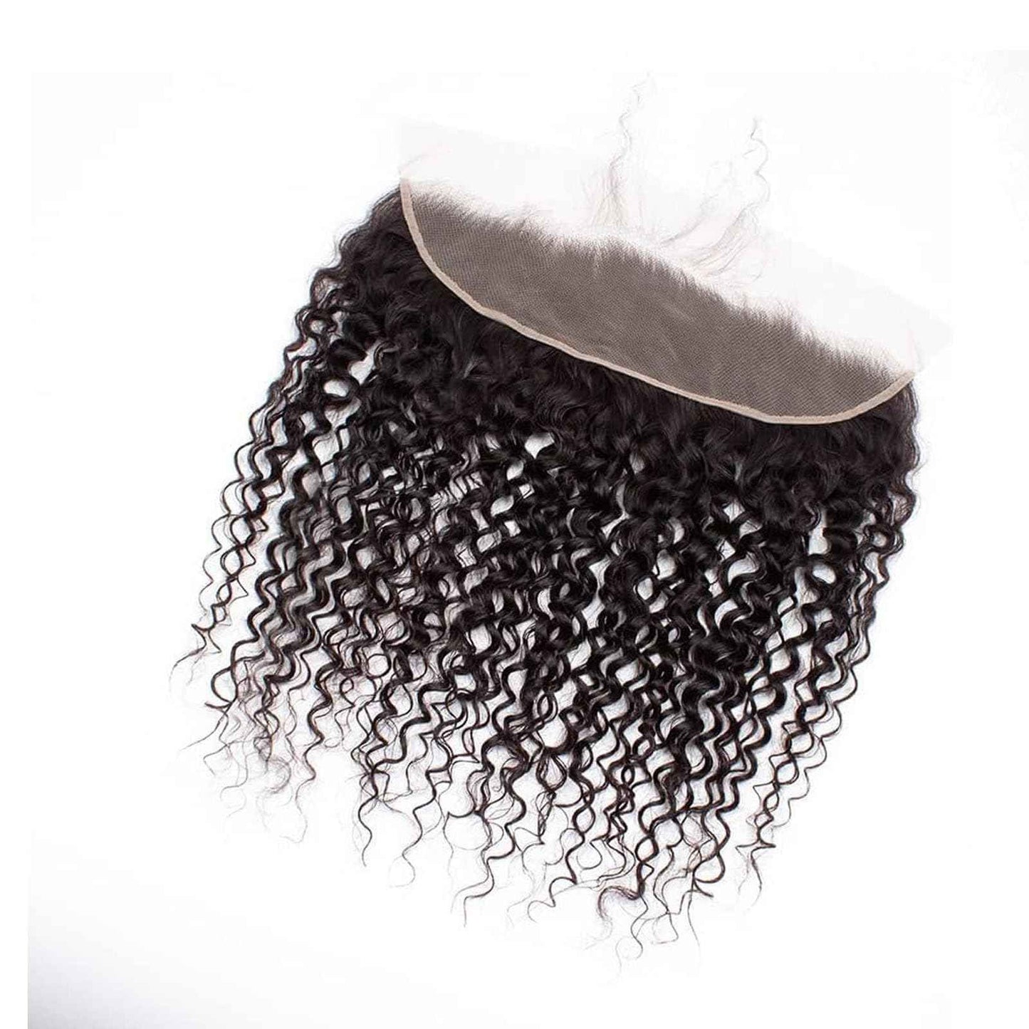 13x 4 Kinky Curly Human Hair 13x4 Full Lace Frontal Closure Free Part Ear to Ear 20 Inch Naturl Black Bleached Knots Natural Black 180% Density (13x 4 Kinky Curly, 20 inch)