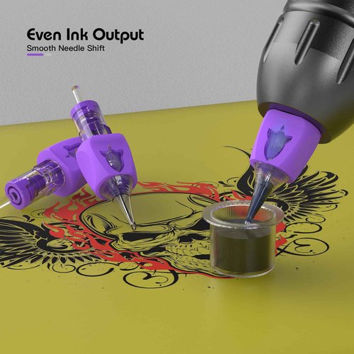 Wormhole Tattoo Gun Kit 1,600mAh Battery 2 Bottles 1/2 OZ Xtreme Tattoo Ink and 20 Tattoo Needles Wireless Tattoo Machine Kit Smart Tattoo Pen for Precise Lining & Shading Smart Display