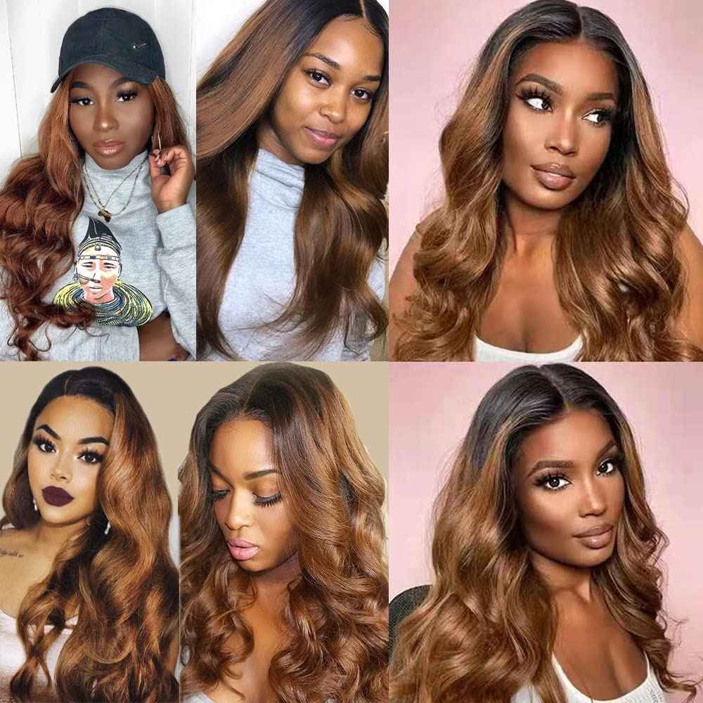 1B30 Ombre Body Wave Bundle Dark Brown Human Hair Bundles 100% Unprocessed Virgin Hair Brazilian Double Weft Extensions 16 18 20 Inch For Women