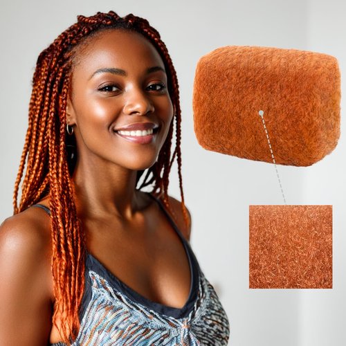 IUC Afro Kinkys Bulk Human Hair (16 Inch, 50g, Ginger) 4C Afro Kinky-Curly 100% Human Hair, Ideal for Braiding, Twists, Dreadlocks, Loc Repair, Kid-Friendly
