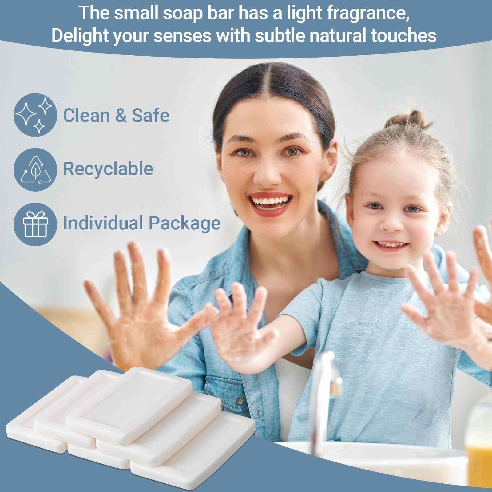 Kacctyen 1000 Pcs 0.35oz Mini Bar Soap Bulk Individually Wrapped Bulk Hand Hotel Soap Bars Travel Size Toiletries for Hospitality Guest Bathroom Vacation Rentals