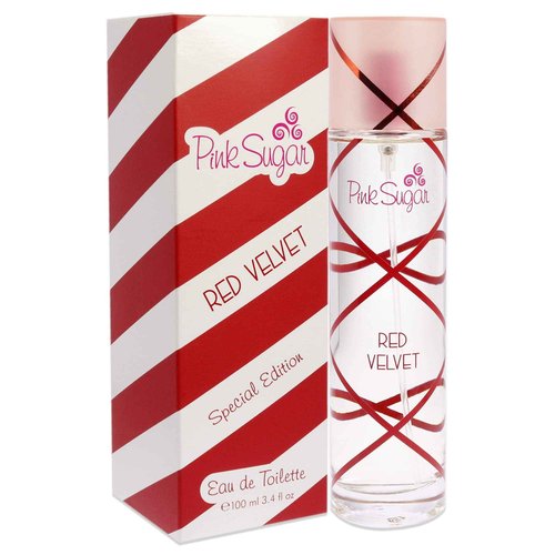 Pink Sugar Red Velvet Body Mist Fragrance for Women, Sweet and Fruity Long-Lasting Scent, Notes of Floral, Strawberry and Caramel, 8 Fl Oz