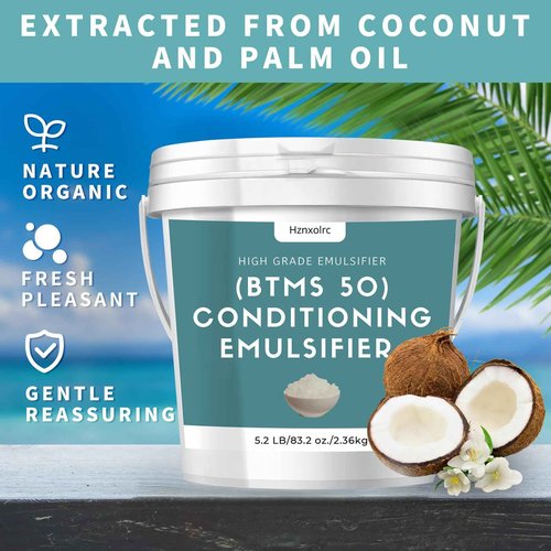 5.2 lb BTMS 50 Conditioning Emulsifier for Making Leave-in Conditioner, Premium BTMS 50 Conditioning Emulsifier Granules, Higher Activity than BTMS 25, Suitable for Making Lotions, Shampoos and More