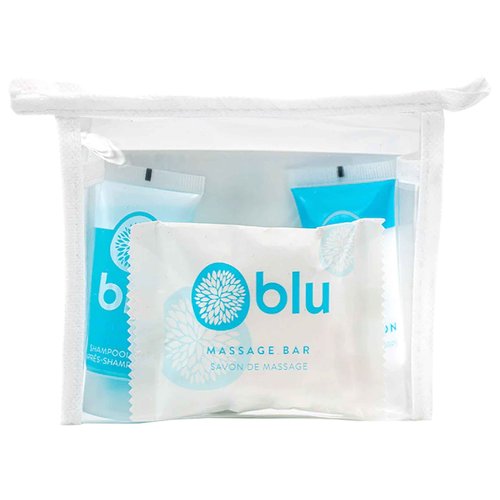 World Amenities Blu Bathroom Travel Kit - On The Go Luxury Kit Hotel Quality - Travel Essentials for Women and Men