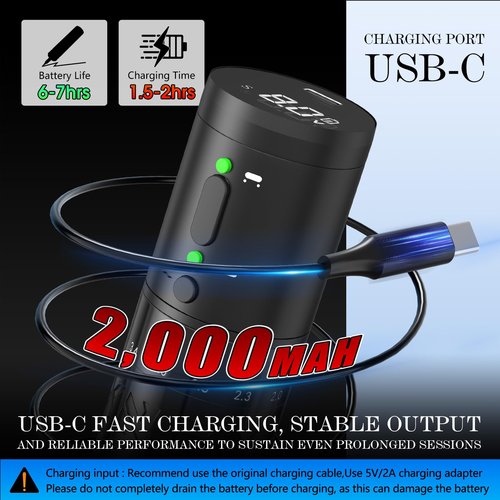 Tattoo Kit Tattoo Gun kit,Complete Tattoo Machine Kit,Xnet E1 Adjustable Stroke Tattoo Pen with Dual Batteries 2000mAh Power Supply,40pcs X-ray Cartridge Needles Set for Beginners