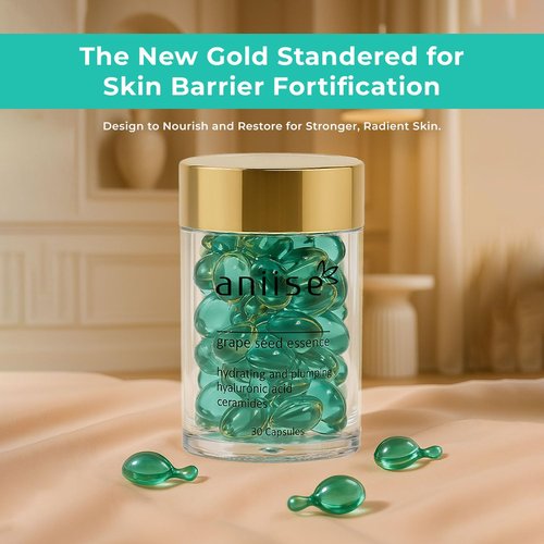 Aniise Grape Seed Oil Capsules Skin Care 30 Individual Capsules Serum for Face Improve Health Of Skin, Fight Signs Of Aging Softening and Hydrating The Skin