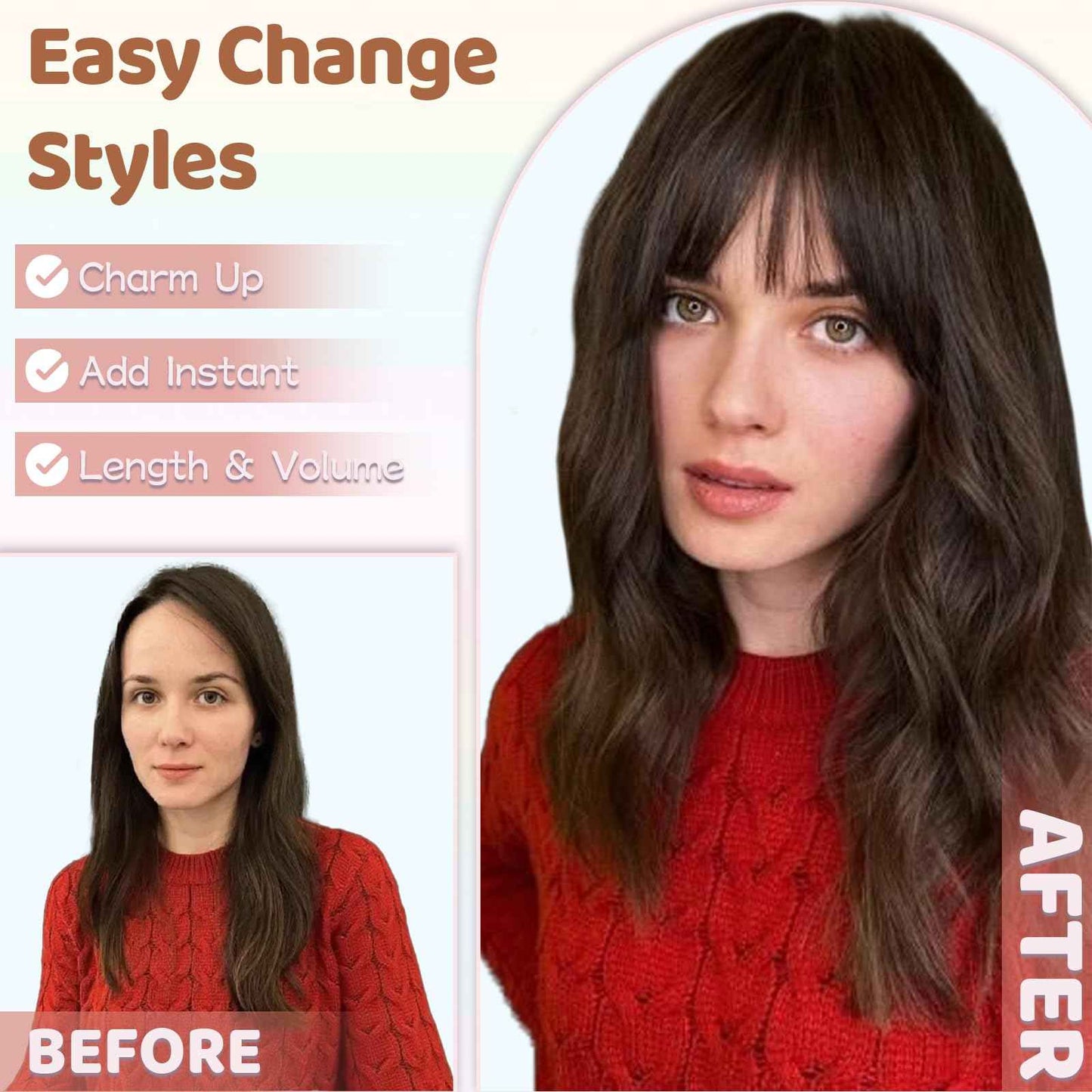 Human Hair Toppers for Women with Fringe 10 Inch Real HairPieces-360°3D Bangs for Thinning Hair Topper Swiss Base Ombre Light Brown with Blond Highlight（2T613）