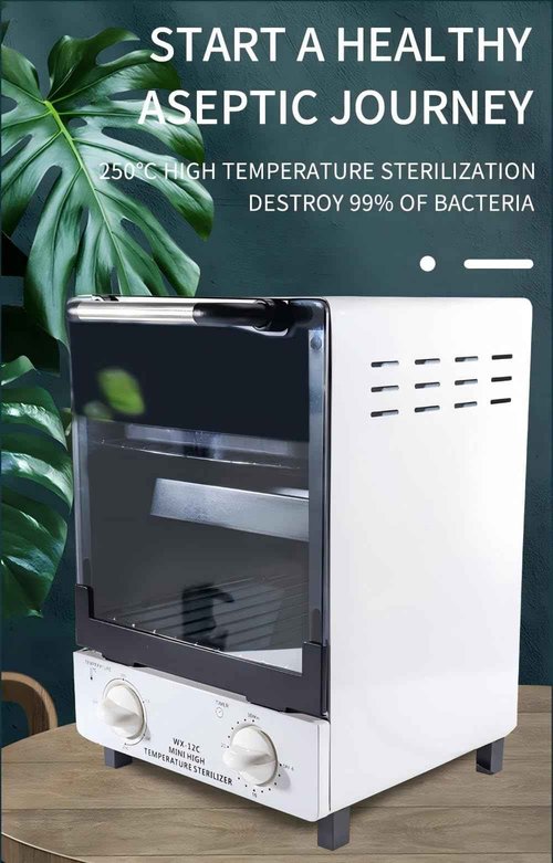 Sterilizer for Nail Tools, 12L Multifunctional High Temperature Cleaning Dry Box Stainless Steel with Temp Control, Tweezer Sterilizer, Stainless Trays, Timer, Nail Salon Equipment