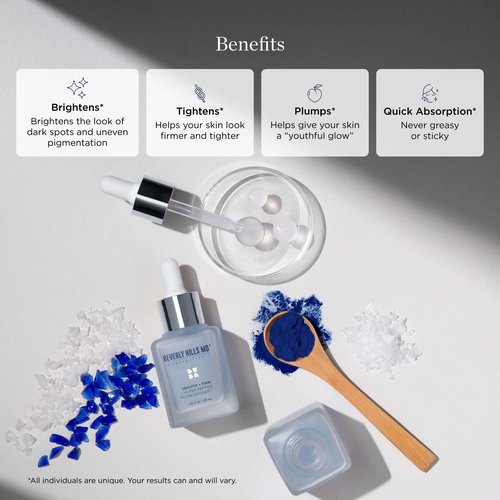 Smooth + Firm Copper Peptide Concentrate Serum for Aging Skin, Plumping Niacinamide for Tightening & Brightening, Helps Improve Elasticity, Hyperpigmentation & Dark Spots, Water Based, 1.18 Fl Oz