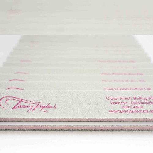Tammy Taylor Peel ‘N’ Stick Clean Finish Buffer, Natural Nail Buffing File for Fingernails and Toenails, Sanitary, Replaceable, Durable Cloth Material (25 Pack)