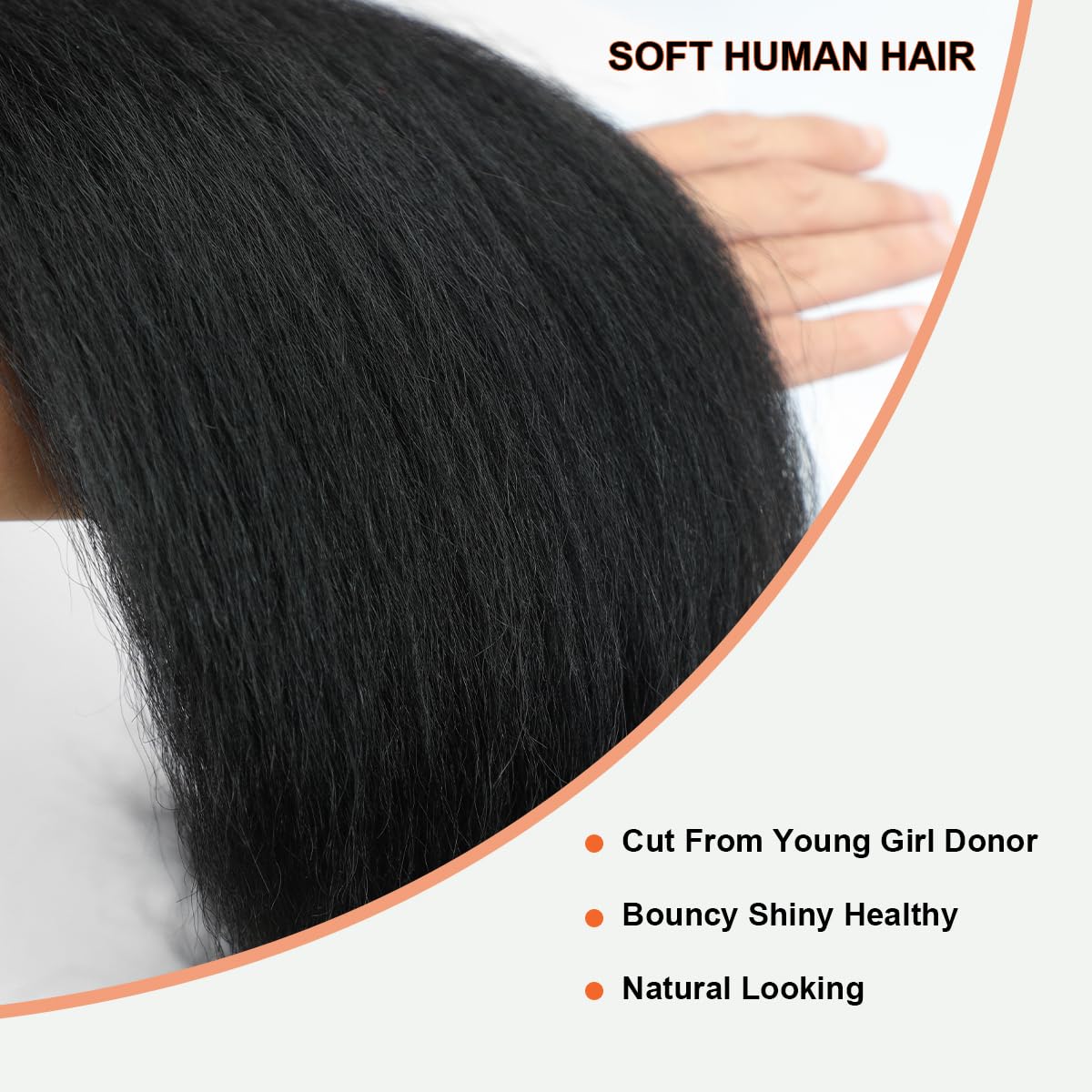 Kinky Straight Bundles Human Hair 18 20 22 Inch Yaki Straight Bundles Kinkystraight Human Hair Bundles 12A Brazilian Virgin For Black Women Black Remy Hair Extension 3 Bundles