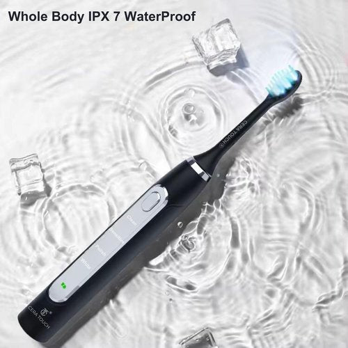 CERA TOUCH 6 Blue LED Whitening Electric Toothbrush| Electric Toothbrush for Adults | 4 Modes With Smart Timer Plaque Removal & Memory Function | 2Heads | IPX7 Waterproof |Travel Case |WirelessCharger