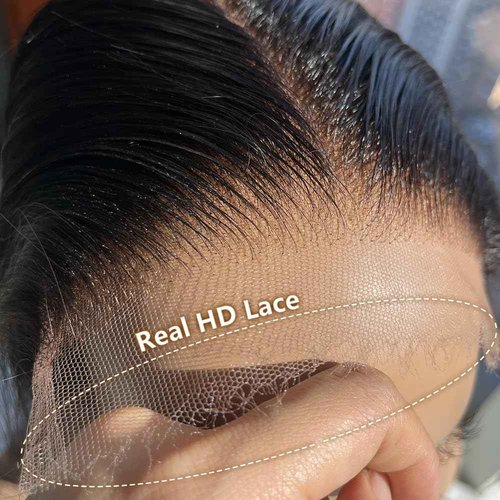 Venice Hair Real HD Lace Closure only 0.10mm Ultra-thin Invisible Crystal HD Lace Pre Plucked with Baby Hair Straight Human Hair Lace Frontal Closure (2x6 HD Straight, 20 Inch)