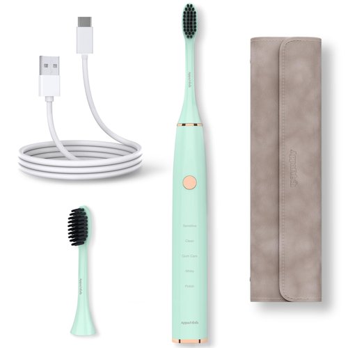 Appafresh Sonic Electric Toothbrush for Adults – Battery Powered Tooth Cleaning Brush with Timer, 5 Modes & 3 Intensity Levels – Long-Lasting 90-Day Battery Life