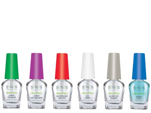 SNS Base Coat Nail Polish for Nail Dip Powder Set, 6 Pack - Long-Lasting & Fast-Drying Nail Strengtheners Gel Base for Colors - Low-Odor Dipping Powder Polish, No UV Lamp Required, 0.5 Oz