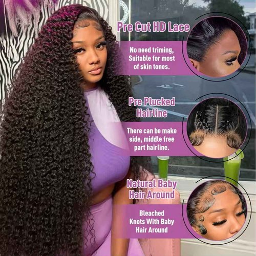 VIPbeauty 13x6 Water Wave Lace Front Wigs Human Hair 180% Density Deep Wave 13x6 HD Lace Front Wigs Human Hair Pre Plucked 14A Brazilian Virgin Curly Wigs for Women 22 Inch