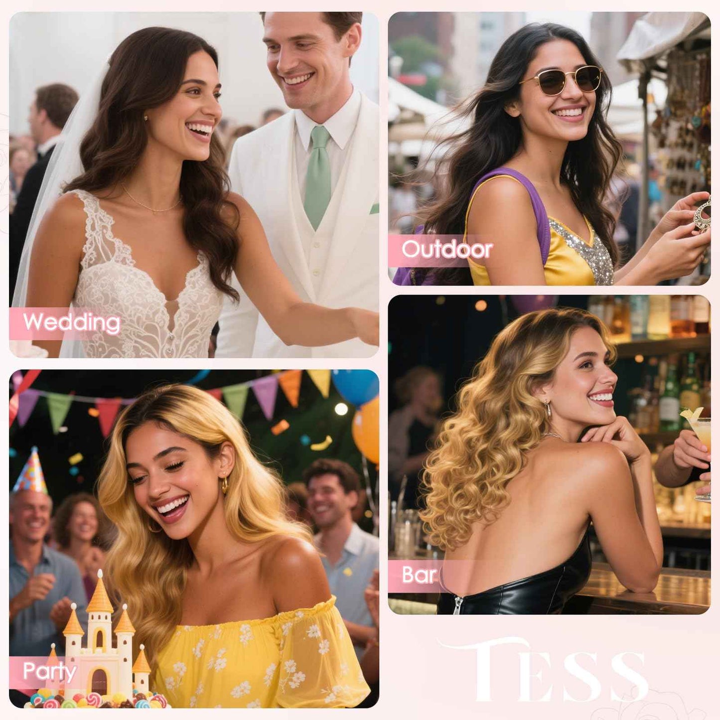 TESS 3 PCS Hair Extensions Clip ins Real Human Hair Straight Hair Extension for Women Soft Lace Wefts Invisible Clip in 22 Inches Dark Linen