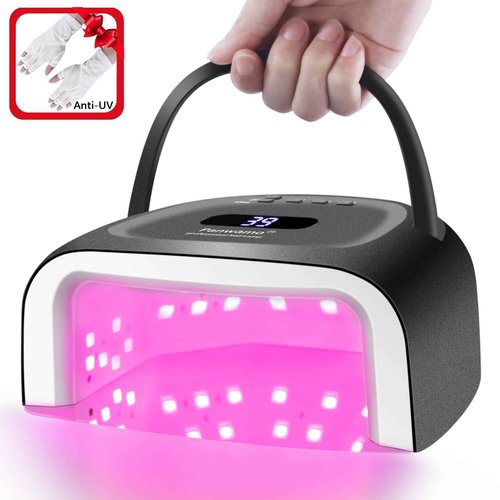 Rechargeable UV Light for Nails, 60w Cordless UV Led Nail Lamp with 42 Red-Light Beads, Automatic Sensor & Portable Nail Dryer, Professional Gel Nail Lights Nail Art Manicure Tools for Gel Polish