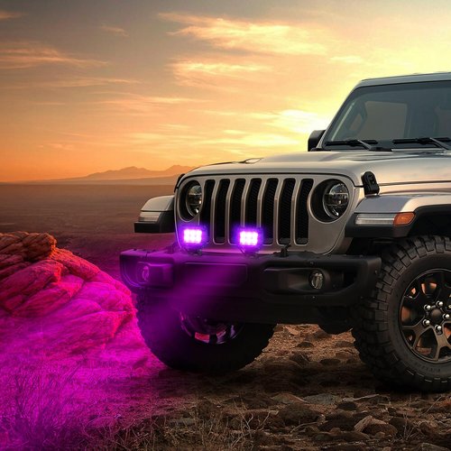 Nilight 4 Inch LED Light Pods Purple Spot Beam Driving Decoration Neon Bar 2PCS 18W Off Road 12V 24V Lighting for Truck ATV UTV SUV RV Pick-up Van Boat