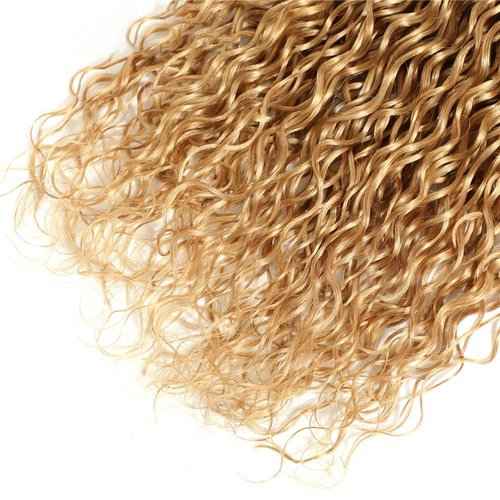 24 24 24 inch Honey Blonde Human Hair Bundles #27 Curly Human Hair Bundle Blonde Curly Wave Bundle Same Length 3 Bundles