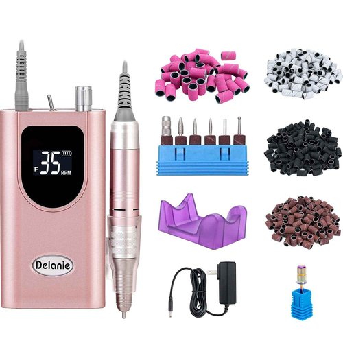 Delanie Nail Drill Rose & 300Pcs Sanding Bands Bundle