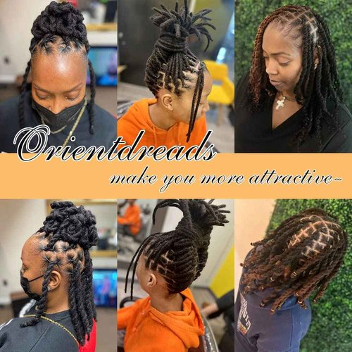Orientdreads 100% Loc Extensions Human Hair, 8Inch 0.4cm 60 Strands Handmade Dreadlock Extensions for Men Women Kids (#Natural Black)