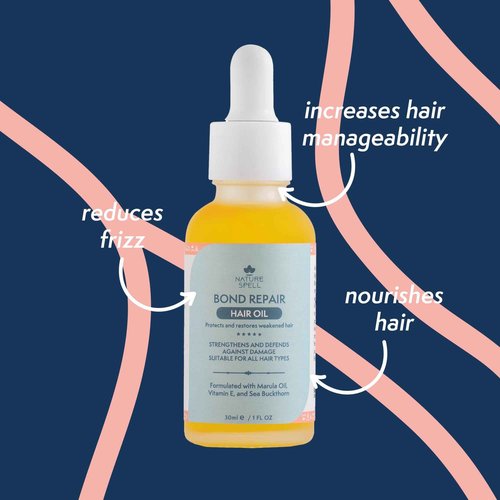 Nature Spell Bond Repair Haircare Collection, Sulfate & Paraben Free, Moisturizes & Nourishes Dry Hair, with Shampoo & Conditioner, Hair Mask, Bond Builder, Leave-In Cream and Oil, Vegan, Pack of 6