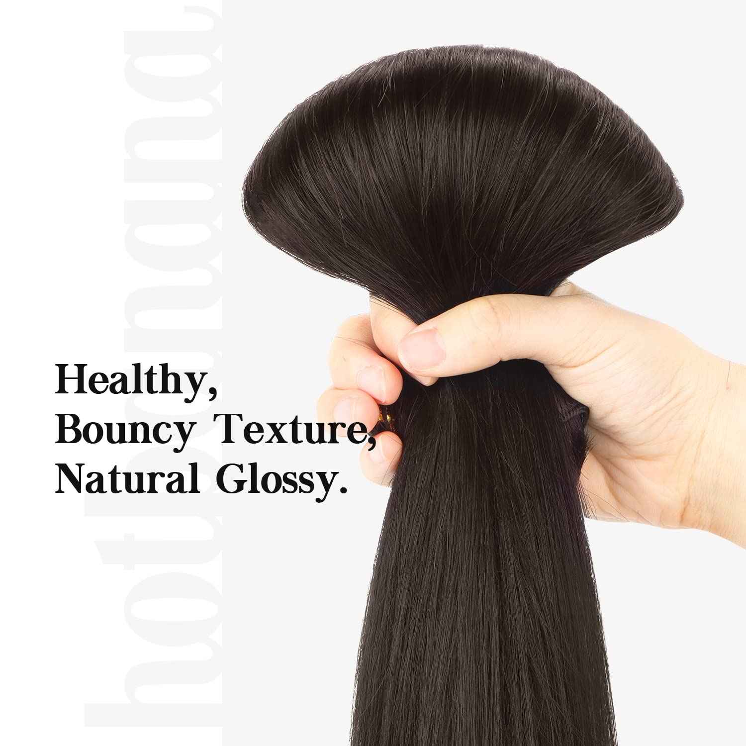 HOTBANANA Human Hair Clip in Hair Extensions, 2 Dark Brown 120g Clip in Hair Extensions Real Human Hair Straight Remy Hair Clip in Hair Extensions 22 Inch 7pcs