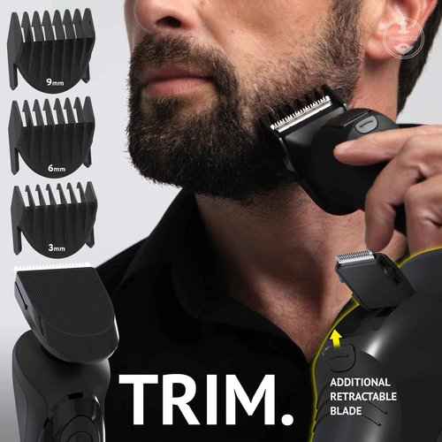 7-in-1 Electric Razor for Men with USB Charging Station - Shaver with Floating 8 Contouring Technology and IQ Cleaning Sensor