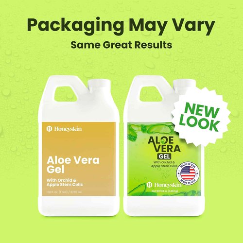 Organic 100% Aloe Vera Gel for Face & Body with Manuka Honey - A Fresh Aloe Vera Plant, No Powder - Sunburn Relief - Aloe Vera Gel for Hair (1 Gallon)