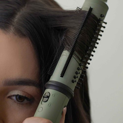 StyleCraft Sage 2-in-1 Ceramic Barrel Styling Brush and Curling Wand with Retractable Bristles, Tourmaline Technology, and Customizable Temperatures
