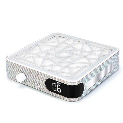 Nail Dust Collector with Vacuum Fan, Suction Machine for Acrylic Nails, Salon Use, White Diamond
