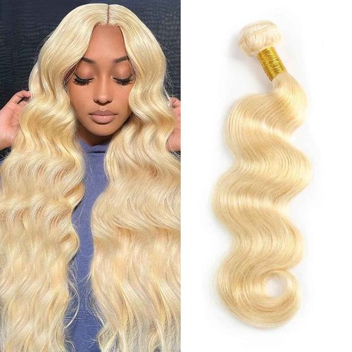 Body Wave 613 Bundles Human Hair Blonde Hair Extensions 20 Inch Natural Brazilian Virgin Unprocessed Human Hair Soft and Silky No Smelling Can Be Dyed Or Restyled