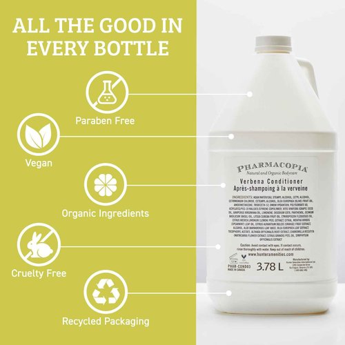 Pharmacopia Hotel Verbena Conditioner – Aromatherapy Hair & Scalp Care with Natural & Organic Ingredients – Vegan, Cruelty Free, Aromatic Conditioner, 128 oz