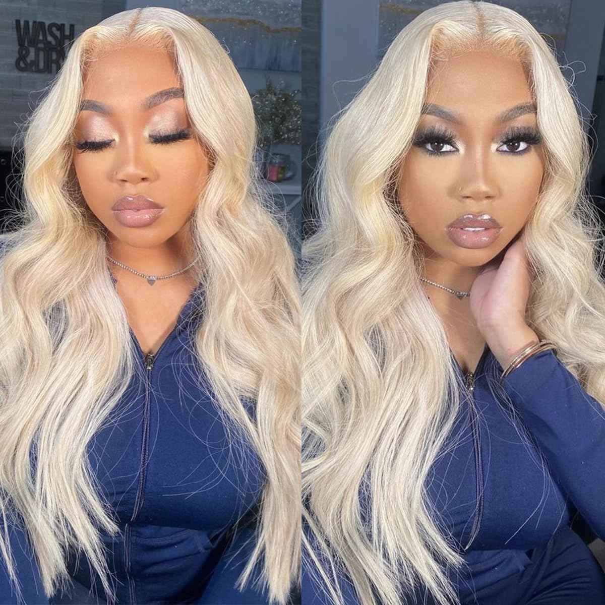 28 Inch Blonde Clip in Extensions 8Pcs 110g Clip in Hair Extensions Real Human Hair Body Wave 613 Blonde Clip ins Brazilian Remy Human Hair Extensions for Women Double Weft