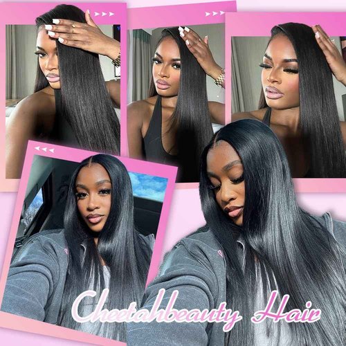 CHEETAHBEAUTY V Part Wigs Human Hair Straight V Shape Wigs for Black Women Upgrade U Part Wigs No Leave Out No Sew In No Glue Clip in Half Wigs 180% Density Natural Black 14Inch