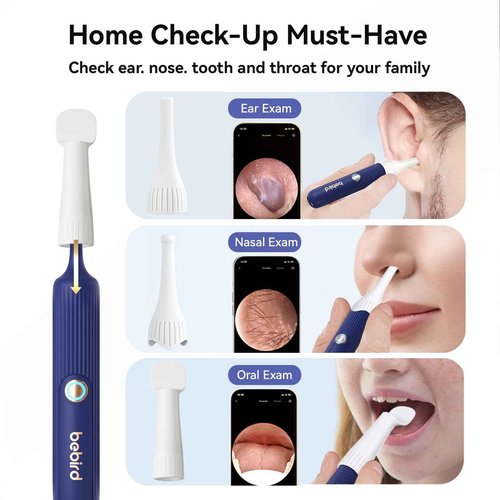 【Upgrade Version】Earsight Plus E33R Ear Wax Removal Tool Camera, Ear Cleaner with Flexible Ear Camera Otoscope, Visual Ear Pick Tweezers Wax Remover, Ear Cleaning Kit for Family