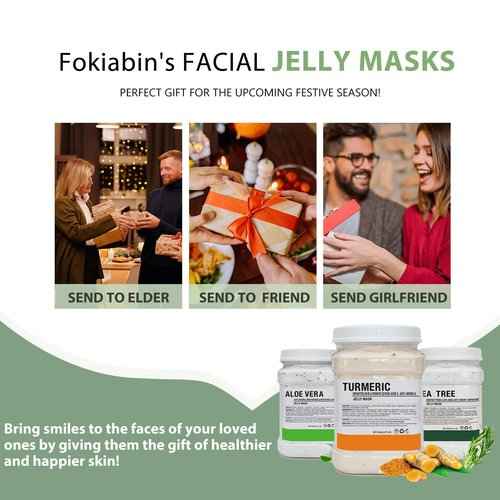 Fokiabin Jelly Mask for Facials Professional Face Mask Bulk Wholesale for Beauty & Personal Care, Hydrojelly Mask Powder for Estheticians Supplies Beauty Salon Spa Face Mask Skin Care, 92Fl Oz 4 cans