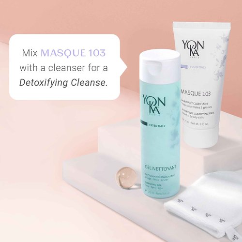 Yonka Masque 103 | Clay Face Mask | Clarify Skin and Tighten Pores with Botanical Extracts and Triple Clay Blend | Oily and Acne Prone Skin | Paraben-Free | 3.30 oz