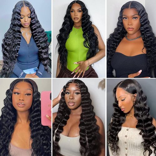 Loose Deep Wave Bundles Human Hair Bundles 12A Loose Deep Curly Bundles Human Hair Wet and Wavy Bundles Brazilian Virgin Loose Deep Wave Human Hair 3 Bundles Deep Curly Human Hair Extensions