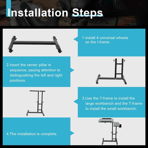 CNCEST Tattoo Table Station Tattoo Workstation - Dual Countertops | Universal Wheels | Height Adjustable - Portable Mobile Tattoo Station with Arm Rest Stand for Studio Tattoo Artist